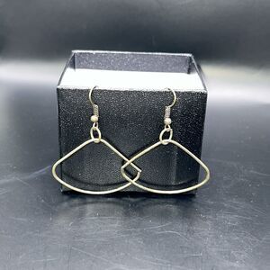 Earrings Brass Geometric Triangle Retro Minimalist Hook Back Lightweight Dangle